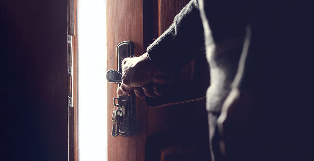 a man opening a door